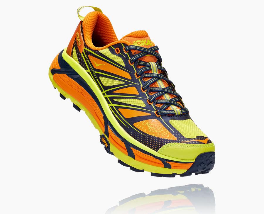 Hoka One One Mens Trail Shoes - Mafate Speed 2 - Light Gold/Rose - LNOG05487